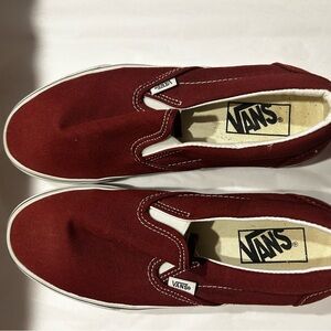 Vans unisex  Burgundy Slip-On Sneakers